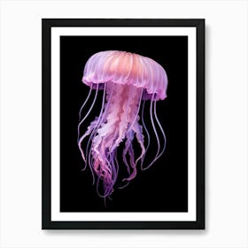 Mauve Stinger Jellyfish Simple Illustration 5 Art Print