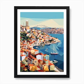 Porto, Portugal, Geometric Illustration 3 Art Print