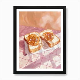 Pink Breakfast Food Peanut Butter And Jelly 1 Art Print