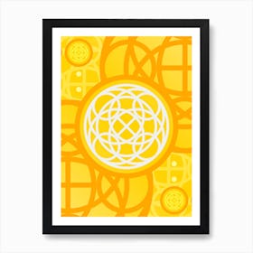 Geometric Glyph Abstract in Happy Yellow and Orange n.0024 Art Print