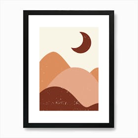 Moon And Mountains Wall prints Art Print