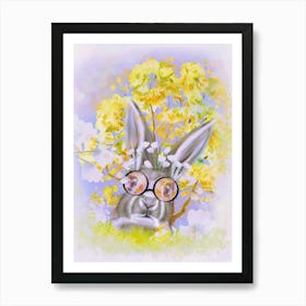 Autumn´s Reflection - Fall Rabbit Portrait Art Print