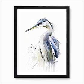 Grey Heron Impressionistic 1 Art Print