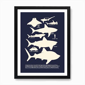 Retro Style Shark Art Print