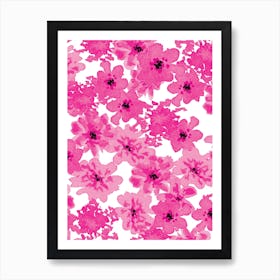 Large Garden Floral Magenta Art Print