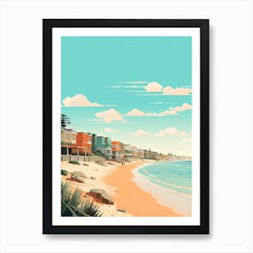 Abstract Illustration Of St Kilda Beach Australia Orange Hues 2 Art Print