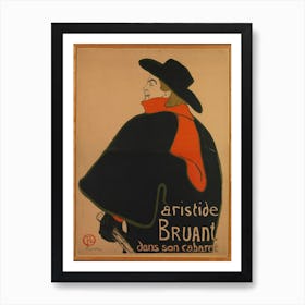 Aristide Bruant, At His Cabaret, Henri de Toulouse-Lautrec Art Print