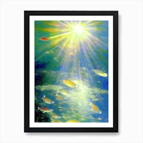 Tancho Sanke Koi Fish Monet Style Classic Painting Art Print