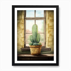 Saguaro Cactus Window 1 Art Print