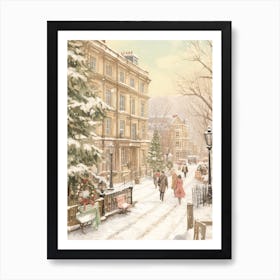 Vintage Winter Illustration London United Kingdom 2 Art Print