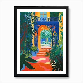 Jardin Majorelle Gardens, Morocco, Painting 4 Art Print