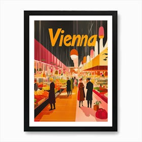 Aihrgdesign A 1970s Inspired Travel Poster For Vienna Art Print