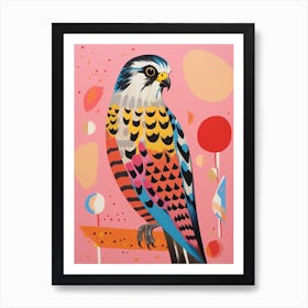 Pink Scandi American Kestrel 4 Art Print