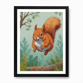 Squirrel In The Woods 4 Art Print