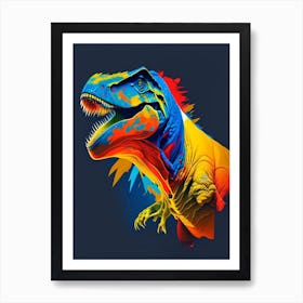 Tyrannosaurus Rex Primary Colours Dinosaur Art Print