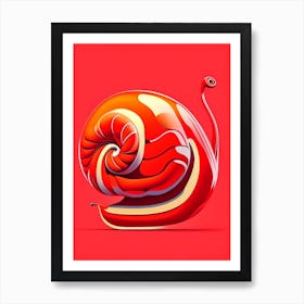 Full Body Snail Red 1 Pop Art Art Print