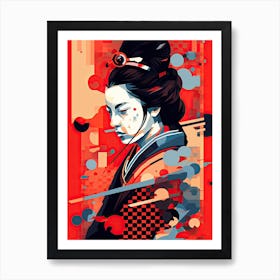 Bold Samurai Warrior Stance Art Print