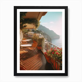 Positano, Italy Terrace Summer Vintage Photography Art Print