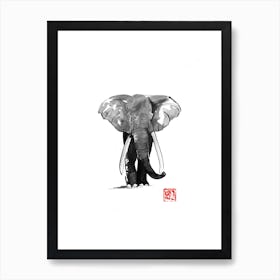 Walking Elephant Art Print