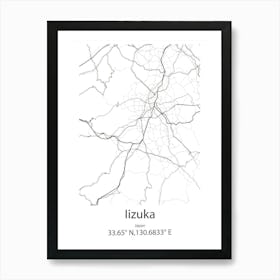 Iizuka,Japan Minimalist Map Art Print