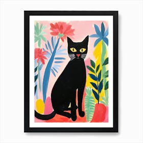 Matisse Inspired Black Cat Painting Poster 1 Art Print