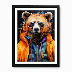 Bear In Sunglasses animal Art Print