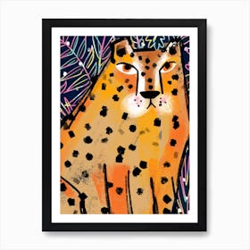 Jungle Cheetah Blue Art Print