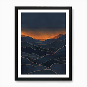 Sunset In The Mountains 48 Art Print