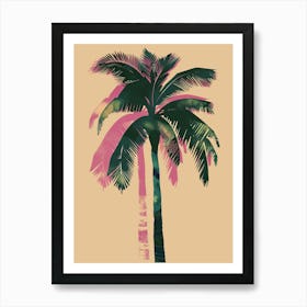 Palm Tree Colourful Illustration 3 Art Print