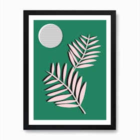 Palm Leaves in Moonlight Art Print