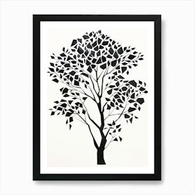 Eucalyptus Tree Simple Geometric Nature Stencil 1 1 Art Print