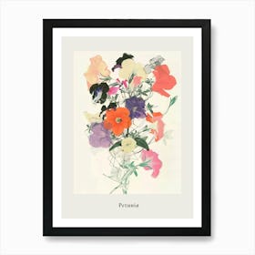 Petunia 2 Collage Flower Bouquet Poster Art Print