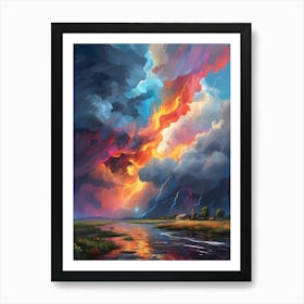 Lightning In The Sky 2 Art Print