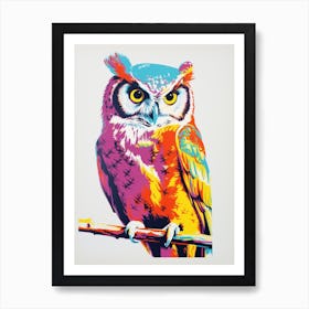 Andy Warhol Style Bird Eastern Screech Owl 2 Art Print