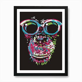 Monkey With Glasses Pop Art Print