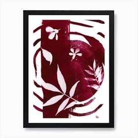 Red flowers in the wind Art Print