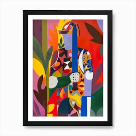 Matisse Inspired,The Warrior, Fauvism Style Art Print