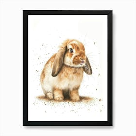 English Lop Rabbit Nursery Illustration 3 Art Print