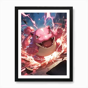 Slowbro Pokemon Art Print