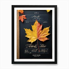 A Maple Leaf Intricately Crafted In Vibrant Yellow And Orange Hues To Showcase Autumns Majesty Re (1) Art Print