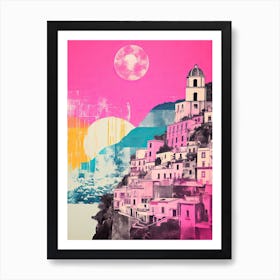 Positano In Risograph Style 2 Affiche