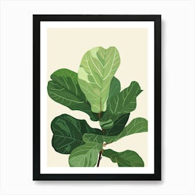 Fiddle Leaf Fig Plant Minimalist Illustration 4 Art Print