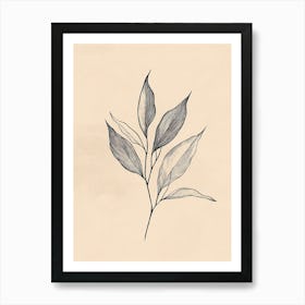 Drawing Of A Leaf 5 Art Print