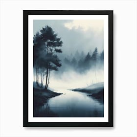 Misty River Art Print