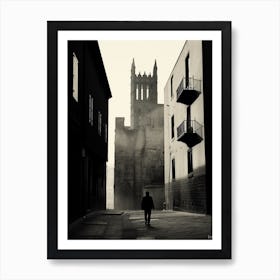 Lleida, Spain, Black And White Analogue Photography 2 Art Print