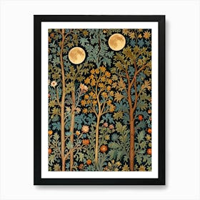 William Morris Moonlight In The Forest Art Print