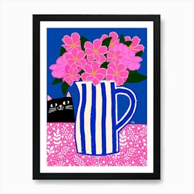 Pink Flower Jug Art Print