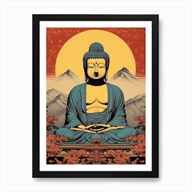 The Great Buddha Of Kamakura, Japan Vintage Travel Art 1 Art Print