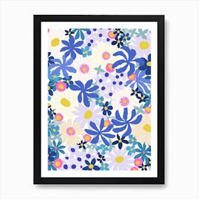 Caribbean Garden In Blue Art Print