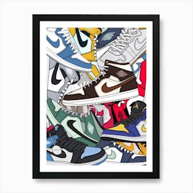 Sneakers Jordan Collection Art Print
